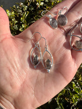 Load image into Gallery viewer, Black Tourmaline in Quartz Earrings
